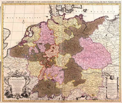 Mappa della Germania da Guillaume Delisle