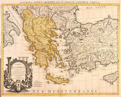 Mappa della Grecia (incisione) da Guillaume Delisle