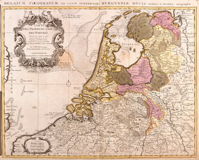 Mappa delle Province Unite dei Paesi Bassi (incisione) da Guillaume Delisle