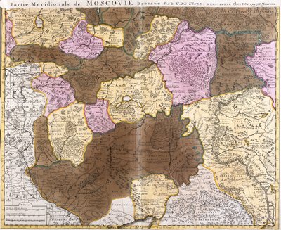 Mappa della parte meridionale del grande principato di Mosca (Russia) (incisione) da Guillaume Delisle