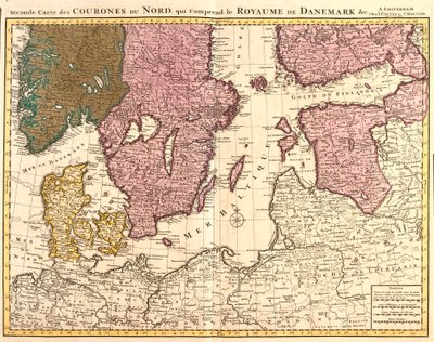 Mappa dei regni del nord (Danimarca, Svezia, Norvegia e Finlandia) (incisione) da Guillaume Delisle