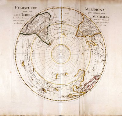 Vista del Polo Sud (Antartico) Atlante di Guillaume Delisle (1675-1726), geografo da Guillaume Delisle