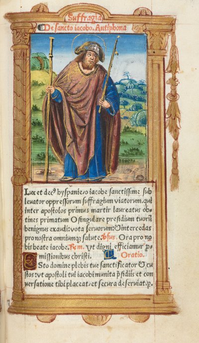 Libro delle Ore stampato (Uso di Roma): fol. 100r, San Giacomo il Maggiore da Guillaume Le Rouge