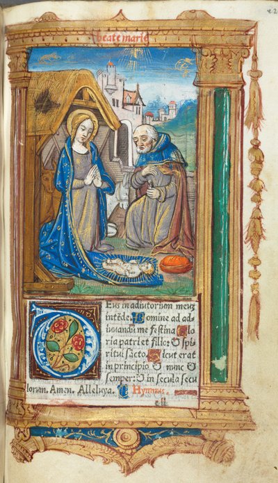 Libro delle Ore stampato (Uso di Roma): La Natività da Guillaume Le Rouge