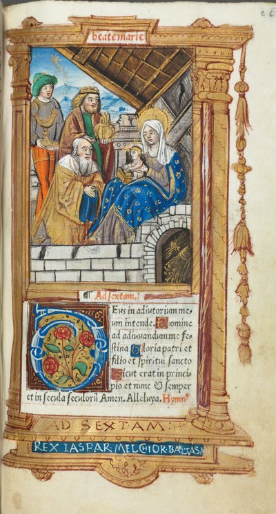 Libro delle Ore stampato (Uso di Roma): Adorazione dei Magi da Guillaume Le Rouge