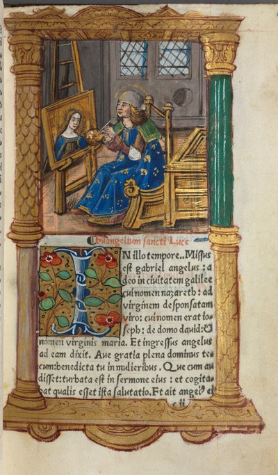 Libro delle Ore stampato Uso di Roma: fol.18r, San Luca, 1510 da Guillaume Le Rouge
