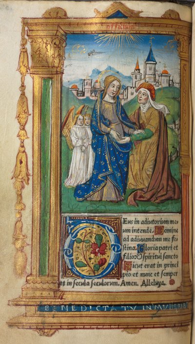 Libro delle Ore stampato Uso di Roma: fol.29v, La Visitazione da Guillaume Le Rouge