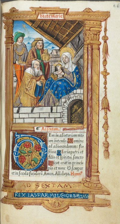 Libro delle Ore Stampato Uso di Roma: fol. 38r, Adorazione dei Magi da Guillaume Le Rouge