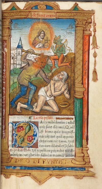 Libro delle Ore stampato Uso di Roma: fol, 78r, Giobbe, 1510 da Guillaume Le Rouge