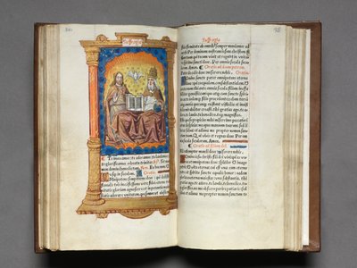 Libro delle Ore stampato Uso di Roma: fol. 95r, La Trinità, 1510 da Guillaume Le Rouge