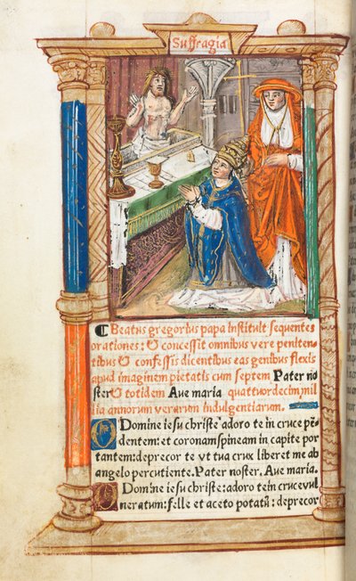 Libro delle Ore Stampato Uso di Roma: fol. 96v, Messa di San Gregorio da Guillaume Le Rouge
