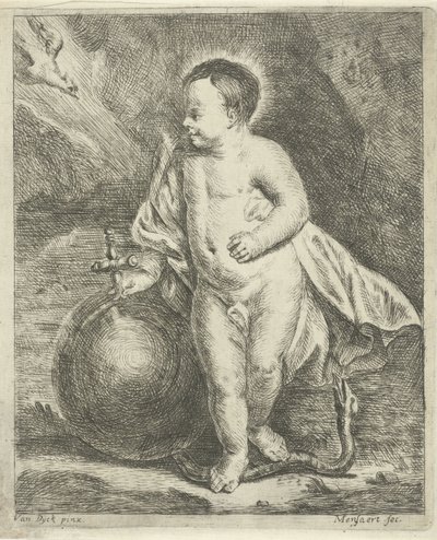 Bambino Gesù con globo e serpente da Guillaume Pierre Mensaert