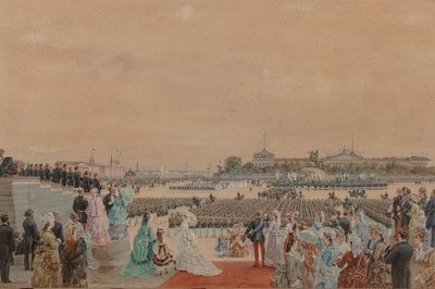 Il solenne servizio in occasione del bicentenario di Pietro I, in Piazza del Senato..., 30 maggio 1872 da Gun