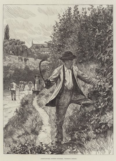 Scene Agricole, Ottobre, potatura delle Siepi da Gunning King