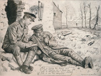 La lettera a casa, c1917, 1918 da Gunning King