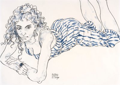 Donna sdraiata, sogno di ragazza da Gunter Langer