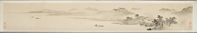 Paesaggio con pescatore e poesia (inchiostro su carta) da Guo Xu Guo Xu