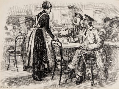 Cartone animato della Prima Guerra Mondiale, probabilmente per Punch, 1916 da Gurnell Charles Jennis