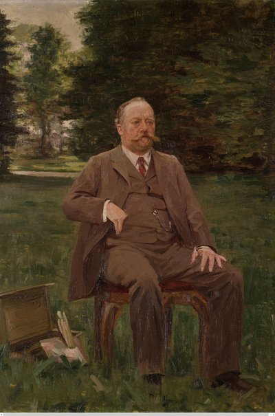 Fernand Scribe nel suo giardino da Gustaaf Vanaise