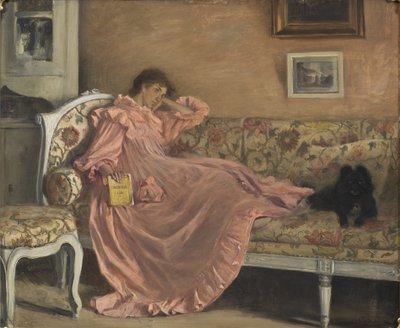 Carola seduta sul divano, 1899 da Gustaf Olaf Cederstrom