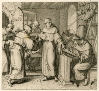 Martin Lutero come Vicario Generale del monastero degli Agostiniani. Illustrazione da: "Dr. Martin Lutero il Riformatore Tedesco", illustrato da Gustav Koenig, pubblicato da Rudolf Besser, Gotha da Gustav Ferdinand Leopold Konig