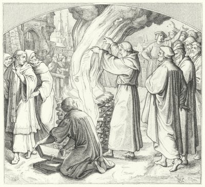 Martin Lutero brucia la bolla papale a Wittenberg, 1520 da Gustav Ferdinand Leopold Konig