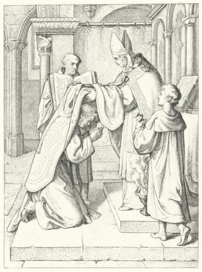 Martin Lutero è ordinato sacerdote da Jerome Scultetus, Vescovo di Brandeburgo nella Cattedrale di Erfurt, 3 aprile 1507 da Gustav Ferdinand Leopold Konig