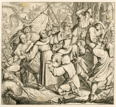 Martin Lutero predica a Seeburg contro la Guerra dei Contadini da Gustav Ferdinand Leopold Konig