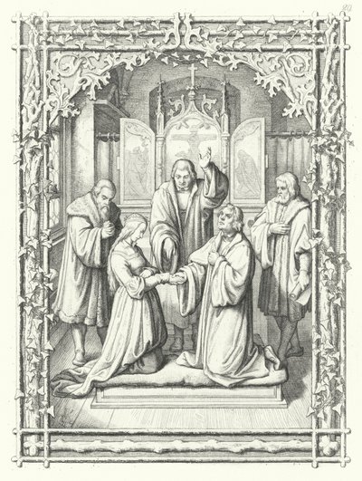Matrimonio di Martin Lutero con Katharina von Bora da Gustav Ferdinand Leopold Konig