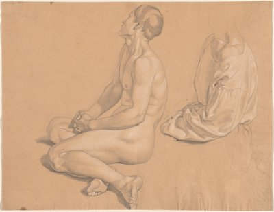 Un Uomo Seduto Nudo e poi Vestito da Gustav Heinrich Naeke