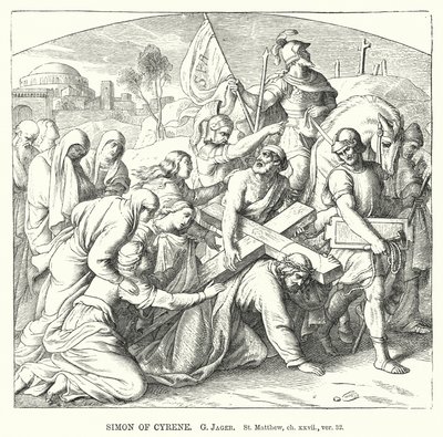 Simone di Cirene, San Matteo, cap xxvii, vers 32 da Gustav Jager