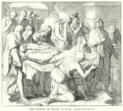 La sepoltura di Giacobbe, Genesi, cap 50, vers 13 da Gustav Jager