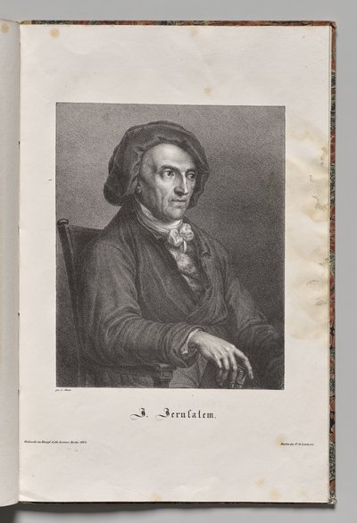 Autori famosi della Germania: Ritratto di Johann Friedrich Wilhelm Jerusalem da Gustav Karl Friedrich Luderitz