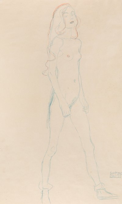 Una giovane ragazza nuda, c. 1917 da Gustav Klimt