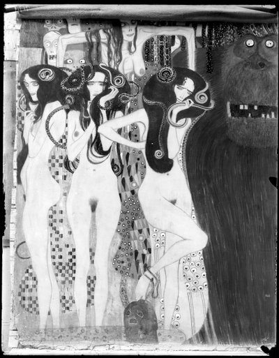 Fregio di Beethoven: dettaglio da "Die feindlichen Gewalten" da Gustav Klimt