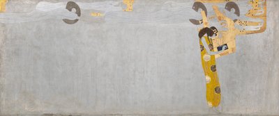 Fregio di Beethoven: Il desiderio di felicità trova soddisfazione nella poesia - Pannello 7, parete lunga destra da Gustav Klimt