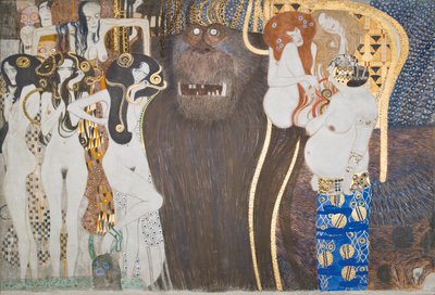 Fregio di Beethoven: Le forze ostili - Pannello 1, Parete frontale da Gustav Klimt