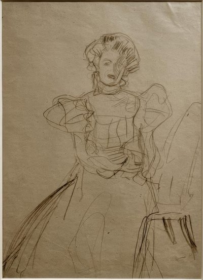 Ritratto di Sonja Knips – Seduta su una sedia di fronte da Gustav Klimt