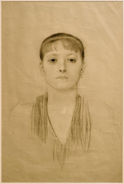 Ritratto di una ragazza di fronte da Gustav Klimt