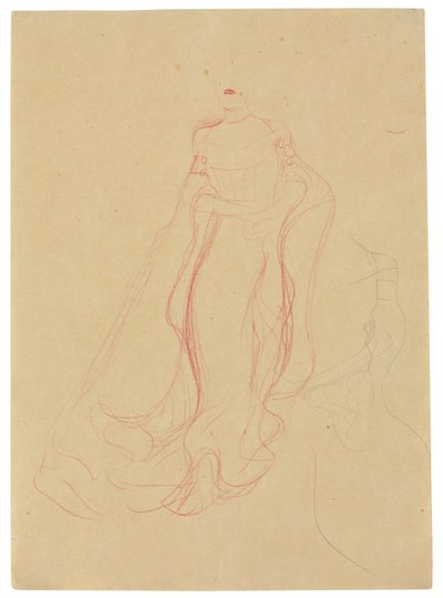 Studio di costume con mani giunte, ripetizione del lato destro, c.1903-04 da Gustav Klimt