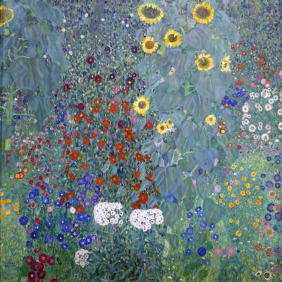 Giardino di cottage con girasoli da Gustav Klimt