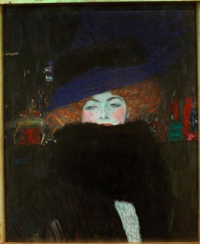 Dama con cappello e boa di piume da Gustav Klimt