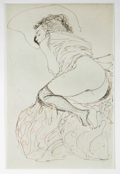 Nudo femminile, girato a sinistra da Gustav Klimt