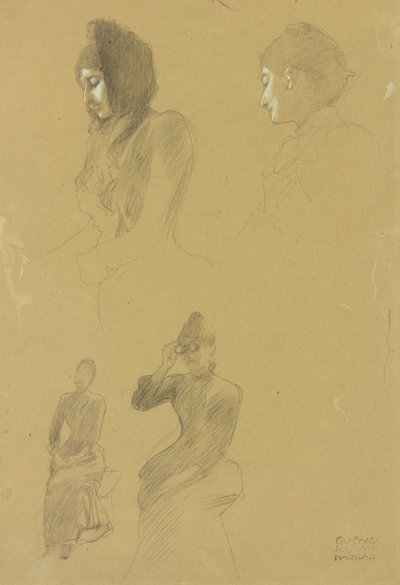 Quattro Studi di Ritratto di Donne da Gustav Klimt