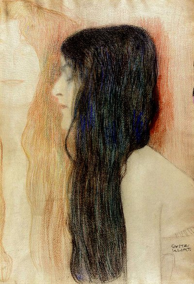 Ragazza con i capelli lunghi, 1898-99 da Gustav Klimt