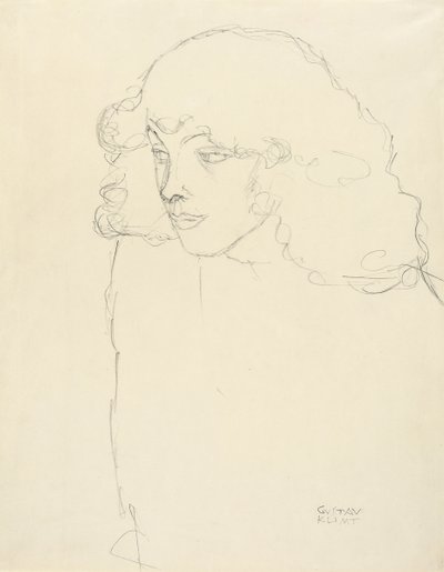 Ritratto a mezzo busto di una ragazza in tre quarti di profilo, 1913 da Gustav Klimt