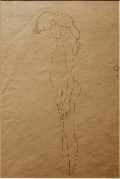 Nudo di ragazza con testa chinata a sinistra da Gustav Klimt