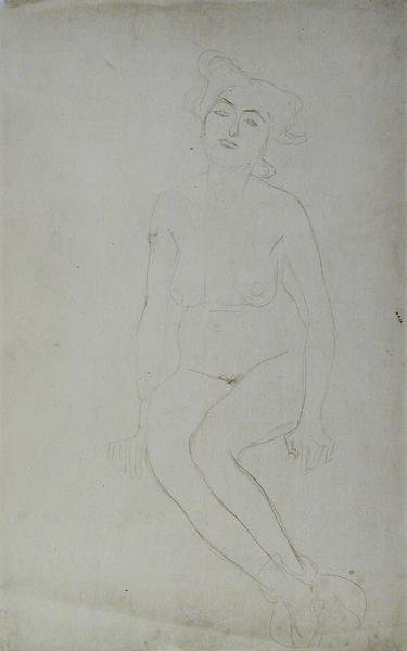 Donna Nuda Seduta, c.1903 da Gustav Klimt