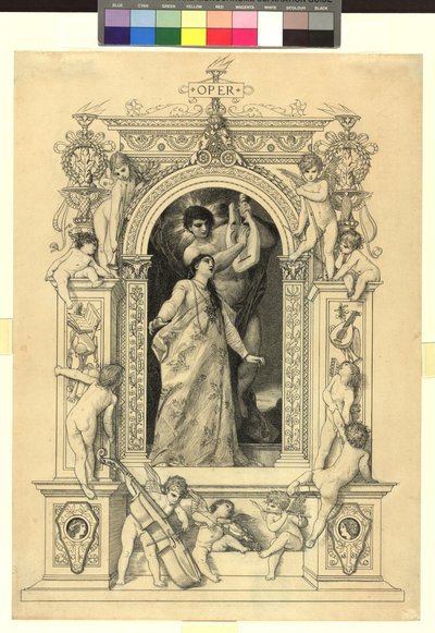 Opera (modello per: Gerlach & Schenk, Allegorie ed emblemi vol. 1 n. 64a) da Gustav Klimt