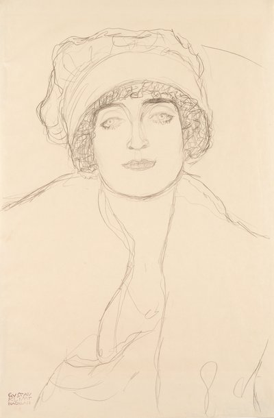 Ritratto con cappello, 1917-118 da Gustav Klimt